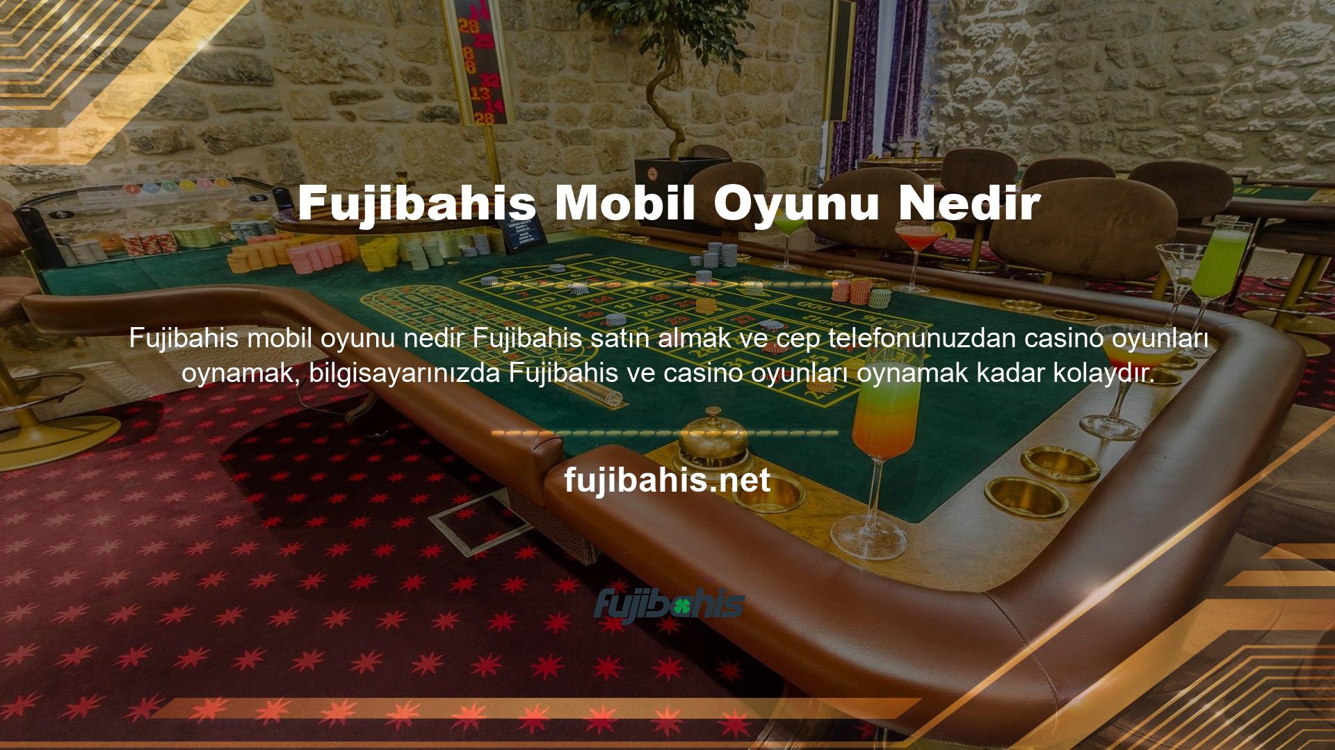 Fujibahis Mobil'de oynayabileceğiniz ve kazanabileceğiniz oyunlar arasında spor bahisleri, canlı spor, casino oyunları, canlı casino oyunları, Fujibahis mobil oyunları, sanal bahisler ve daha fazlası yer almaktadır